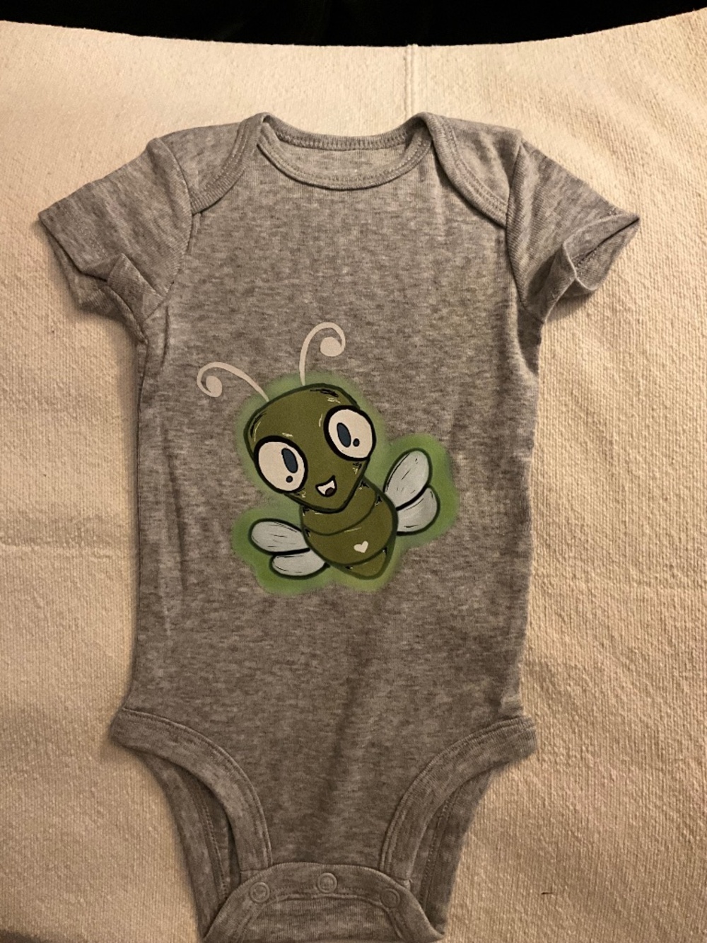 Baby bodysuit, 3 mo, grey, brand new